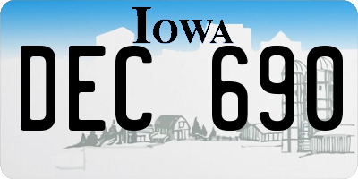 IA license plate DEC690