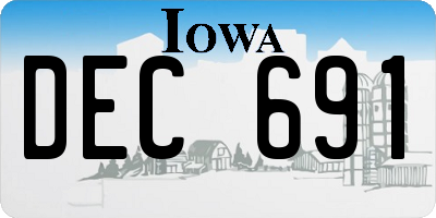 IA license plate DEC691