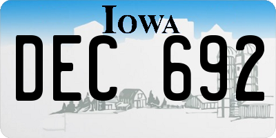 IA license plate DEC692