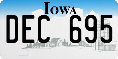 IA license plate DEC695