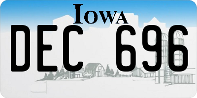 IA license plate DEC696