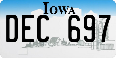 IA license plate DEC697