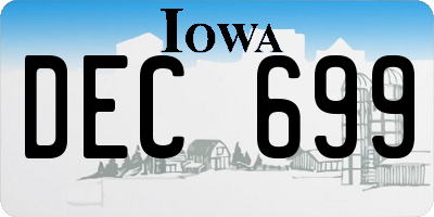 IA license plate DEC699