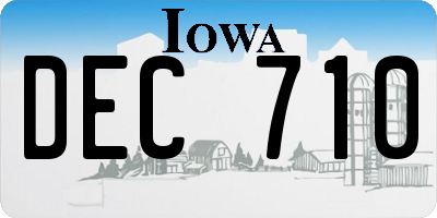 IA license plate DEC710