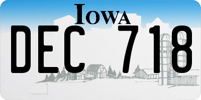 IA license plate DEC718