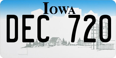 IA license plate DEC720