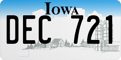 IA license plate DEC721