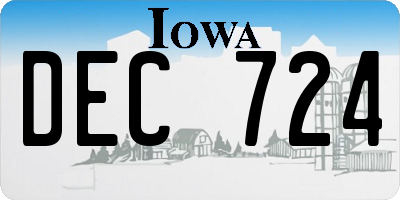 IA license plate DEC724