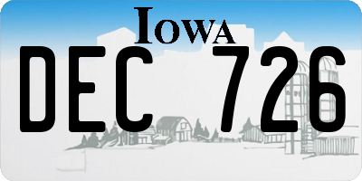 IA license plate DEC726