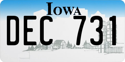 IA license plate DEC731