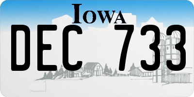 IA license plate DEC733