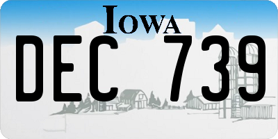 IA license plate DEC739