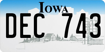IA license plate DEC743