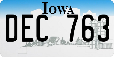 IA license plate DEC763