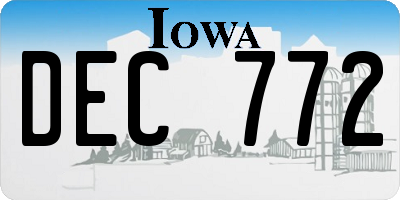 IA license plate DEC772