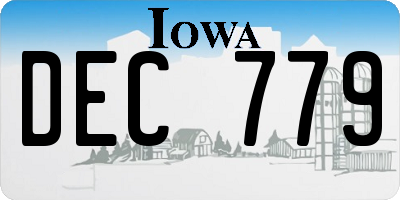 IA license plate DEC779