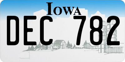 IA license plate DEC782