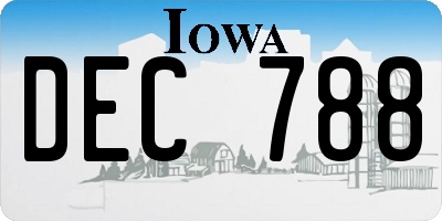 IA license plate DEC788