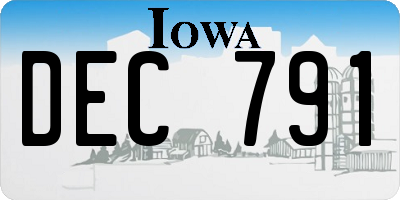IA license plate DEC791