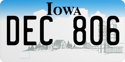 IA license plate DEC806