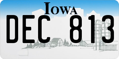 IA license plate DEC813