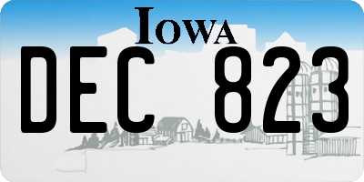 IA license plate DEC823