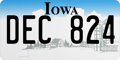 IA license plate DEC824