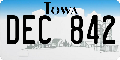 IA license plate DEC842