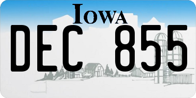 IA license plate DEC855