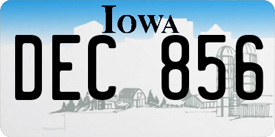 IA license plate DEC856