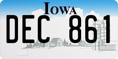 IA license plate DEC861