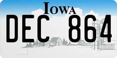 IA license plate DEC864