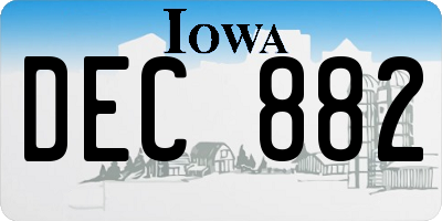 IA license plate DEC882