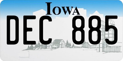 IA license plate DEC885