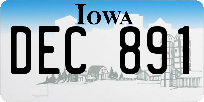 IA license plate DEC891