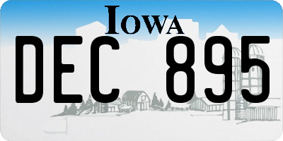 IA license plate DEC895
