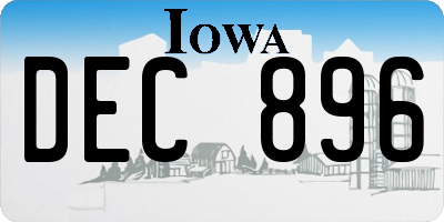 IA license plate DEC896
