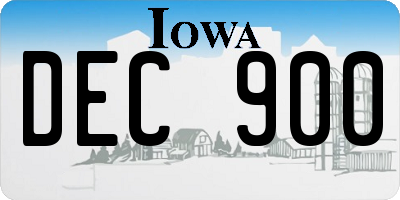 IA license plate DEC900