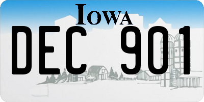 IA license plate DEC901