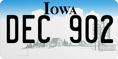 IA license plate DEC902