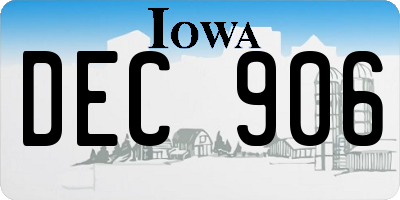 IA license plate DEC906