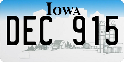 IA license plate DEC915