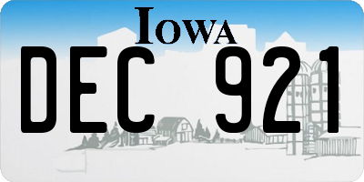 IA license plate DEC921