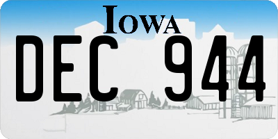 IA license plate DEC944