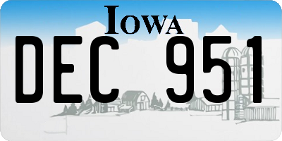 IA license plate DEC951