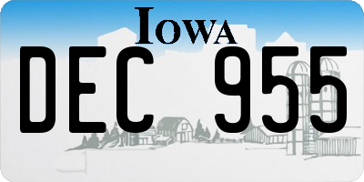 IA license plate DEC955