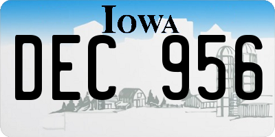 IA license plate DEC956