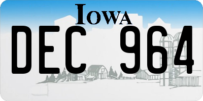 IA license plate DEC964