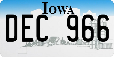 IA license plate DEC966