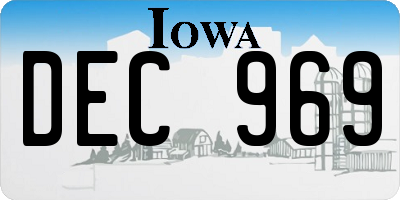IA license plate DEC969